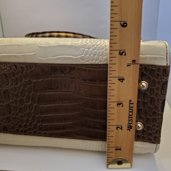 Brahmin Brown and Cream Crocodile Embossed Satchel - Picture 9 of 9